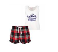 60 SECOND MAKEOVER Women's Gangsta Wrapper Tartan Short Pyjama Set | Size: Small 60 SECOND MAKEOVER Multicolor S