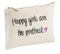 60 SECOND MAKEOVER Women's Happiest Girls Are The Prettiest Natural Make up Bag in Beige 60 SECOND MAKEOVER Beige