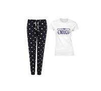60 SECOND MAKEOVER Women's I Am Enough Navy Star Pyjama Set | Size: XS 60 SECOND MAKEOVER Navy XS