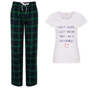 60 SECOND MAKEOVER Women's I Don't Snore I Just Dream I'm A Motorbike Pyjama Set in Green | Size: XS 60 SECOND MAKEOVER Green XS
