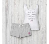 60 SECOND MAKEOVER Women's I Don't Snore I Just Dream I'm A Motorbike Pyjama Set in Grey | Size: Medium 60 SECOND MAKEOVER Grey M