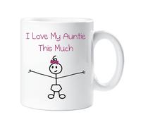 60 SECOND MAKEOVER Women's I Love My Auntie This Much Girls Mug in White 60 SECOND MAKEOVER White