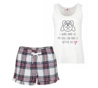 60 SECOND MAKEOVER Women's I Work Hard So My Dog Can Have A Better Life Pyjama Set in Pink | Size: XL 60 SECOND MAKEOVER Pink XL