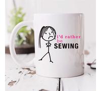 Ladies I'd Rather Be Sewing Mug Cup Novelty Friend Gift Valentines Gift Mum Wife Auntie Sister Friend 60 SECOND MAKEOVER White One Size