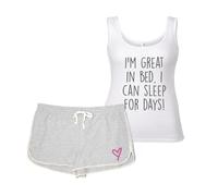 60 SECOND MAKEOVER Women's I'm Great In Bed I Can Sleep For Days PJ's in Grey | Size: XL 60 SECOND MAKEOVER Grey XL