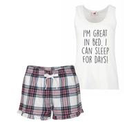 60 SECOND MAKEOVER Women's I'm Great In Bed I Can Sleep For Days Pyjama Set in Pink | Size: XS 60 SECOND MAKEOVER Pink XS
