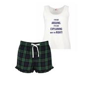 60 SECOND MAKEOVER Women's I'm Not Arguing I'm Just Explaining Why I'm Right Pyjama Set in Green | Size: Medium 60 SECOND MAKEOVER Green M