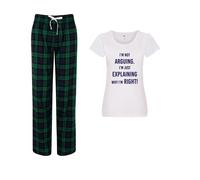 60 SECOND MAKEOVER Women's I'm Not Arguing I'm Just Explaining Why I'm Right Pyjama Set in Green | Size: XL 60 SECOND MAKEOVER Green XL