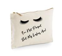 60 SECOND MAKEOVER Women's I'm Not Perfect Buy My Lashes Are Make up Bag in Beige 60 SECOND MAKEOVER Beige