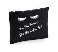 60 SECOND MAKEOVER Women's I'm Not Perfect Buy My Lashes Are Make up Bag in Black 60 SECOND MAKEOVER Black