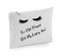 60 SECOND MAKEOVER Women's I'm Not Perfect Buy My Lashes Are Make up Bag in Grey 60 SECOND MAKEOVER Grey