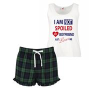 60 SECOND MAKEOVER Women's I'm Not Spoiled My Boyfriend Just Loves Me Pyjama Set in Green | Size: Small 60 SECOND MAKEOVER Green S