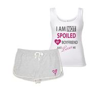 60 SECOND MAKEOVER Women's I'm Not Spoiled My Boyfriend Just Loves Me Pyjama Set in Grey | Size: XS 60 SECOND MAKEOVER Grey XS