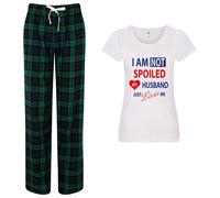60 SECOND MAKEOVER Women's I'm Not Spoiled My Husband Just Loves Me Pyjama Set in Green | Size: Small 60 SECOND MAKEOVER Green S