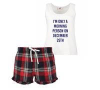 60 SECOND MAKEOVER Women's I'm Only A Morning Person On December 25th Pyjama Set in Red | Size: Medium 60 SECOND MAKEOVER Red M