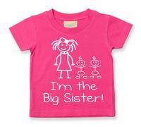 60 Second Makeover Limited I'm The Big Sister Twins Tshirt Pink Kids Tshirt