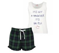 60 SECOND MAKEOVER Women's It's Not A Hangover It's Gin Flu Pyjama Set in Green | Size: Large 60 SECOND MAKEOVER Green L