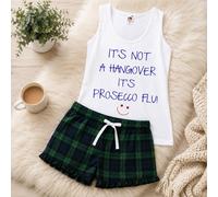 60 SECOND MAKEOVER Women's It's Not A Hangover It's Prosecco Flu Pyjamas Set in Green | Size: XS 60 SECOND MAKEOVER Green XS