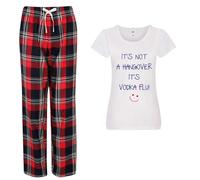 60 SECOND MAKEOVER Women's It's Not A Hangover It's Vodka Flu Pyjama Set in Red | Size: Large 60 SECOND MAKEOVER Red L