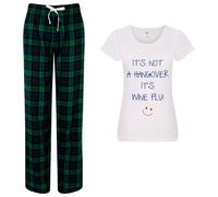 60 SECOND MAKEOVER Women's It's Not A Hangover It's Wine Flu Pyjama Set in Green | Size: Medium 60 SECOND MAKEOVER Green M