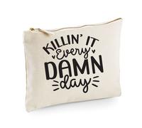 60 SECOND MAKEOVER Women's Killin It Every Damn Day Make up Bag in Beige 60 SECOND MAKEOVER Beige