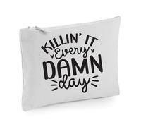 60 SECOND MAKEOVER Women's Killin It Every Damn Day Make up Bag in Grey 60 SECOND MAKEOVER Grey
