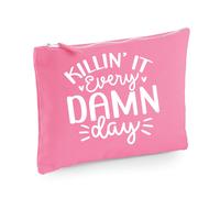 60 SECOND MAKEOVER Women's Killin It Every Damn Day Make up Bag in Pink 60 SECOND MAKEOVER Pink
