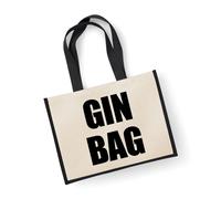 60 SECOND MAKEOVER Women's Large Jute Bag Gin Bag Black Bag New Mum 60 SECOND MAKEOVER Black