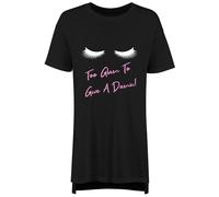 60 SECOND MAKEOVER Women's Lashes Too Glam To Give A Damn Nightie in Black | Size: XS 60 SECOND MAKEOVER Black XS