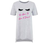 60 SECOND MAKEOVER Women's Lashes Too Glam To Give A Damn Nightie in Grey | Size: XS 60 SECOND MAKEOVER Grey XS