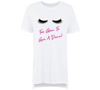 60 SECOND MAKEOVER Women's Lashes Too Glam To Give A Damn Nightie in White | Size: XS 60 SECOND MAKEOVER White XS