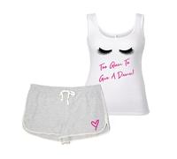 60 SECOND MAKEOVER Women's Lashes Too Glam To Give A Damn Pyjama Set in Grey | Size: Large 60 SECOND MAKEOVER Grey L