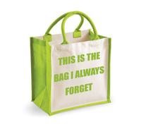 60 SECOND MAKEOVER Women's Medium Jute Bag This Is The Bag I Always Forget Green Bag New Mum 60 SECOND MAKEOVER Green