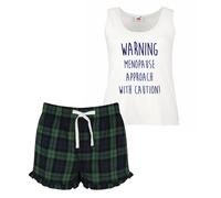 60 SECOND MAKEOVER Women's Menopause Approach With Caution Pyjama Set in Green | Size: Large 60 SECOND MAKEOVER Green L