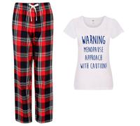 60 SECOND MAKEOVER Women's Menopause Approach With Caution Pyjama Set in Red | Size: Small 60 SECOND MAKEOVER Red S