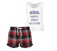 60 SECOND MAKEOVER Women's Menopause Approach With Caution Pyjama Set in Red | Size: XS 60 SECOND MAKEOVER Red XS