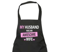 60 SECOND MAKEOVER Women's My Husband Has An Awesome Wife Black Apron 60 SECOND MAKEOVER Black