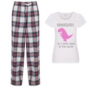 60 SECOND MAKEOVER Women's Nannasaurus Pyjama Set in Pink | Size: Medium 60 SECOND MAKEOVER Pink M