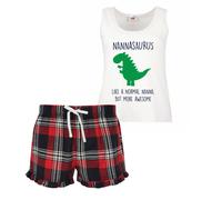 60 SECOND MAKEOVER Women's Nannasaurus Pyjama Set in Red | Size: Medium 60 SECOND MAKEOVER Red M