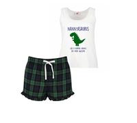 60 SECOND MAKEOVER Women's Nanny Dinosaur Pyjama Set in Green | Size: Medium 60 SECOND MAKEOVER Green M