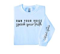 60 SECOND MAKEOVER Women's Own Your Voice Speak The Truth Sweater in Baby Blue | Size: Small 60 SECOND MAKEOVER Baby Blue S