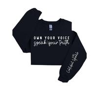60 SECOND MAKEOVER Women's Own Your Voice Speak The Truth Sweater in Black | Size: 2XL 60 SECOND MAKEOVER Black 2XL
