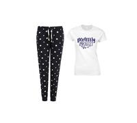 60 SECOND MAKEOVER Women's Perfectly Imperfect Navy Star Pyjama Set | Size: Large 60 SECOND MAKEOVER Navy L