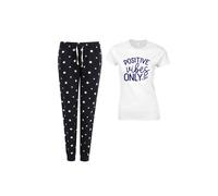 60 SECOND MAKEOVER Women's Positive Vibes Only Navy Star Pyjama Set | Size: XL 60 SECOND MAKEOVER Navy XL