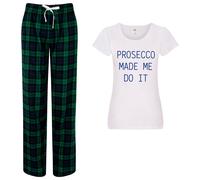 60 SECOND MAKEOVER Women's Prosecco Made Me Do It Pyjama Set in Green | Size: XS 60 SECOND MAKEOVER Green XS