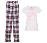 60 SECOND MAKEOVER Women's Prosecco Made Me Do It Pyjama Set in Pink | Size: Large 60 SECOND MAKEOVER Pink L