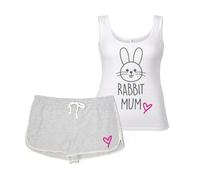 60 SECOND MAKEOVER Women's Rabbit Mum Pyjama Set Wife PJ's Pet Clothes in Grey | Size: Large 60 SECOND MAKEOVER Grey L