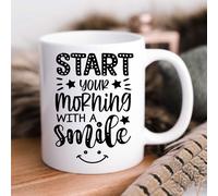 60 SECOND MAKEOVER Women's Start Your Morning With A Smile Mug in White 60 SECOND MAKEOVER White