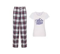 60 SECOND MAKEOVER Women's Tartan Gangsta Wrapper Christmas Pyjamas in White | Size: Medium 60 SECOND MAKEOVER White M