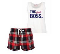 60 SECOND MAKEOVER Women's The Real Boss Pyjama Set in Red | Size: Large 60 SECOND MAKEOVER Red L